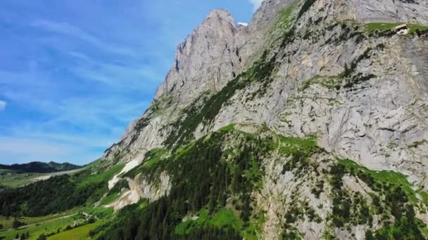 Hermosa Suiza Desde Arriba Los Alpes Suizos Disparo Timelapse Aéreo — Vídeos de Stock