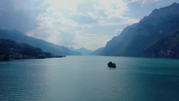 Uitzicht Vanuit Lucht Zwitserse Alpen Het Prachtige Zwitserland Van Bovenaf — Stockvideo