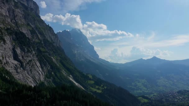 Uitzicht Zwitserse Alpen Zwitserland Van Bovenaf — Stockvideo