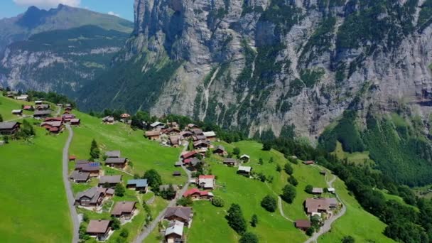 Schweiz Underbara Natur Schweiziska Alperna Ovanifrån — Stockvideo