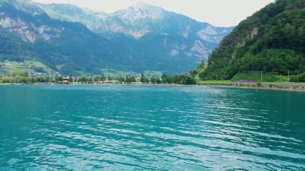 Agua Azul Del Lago Walensee Suiza Vista Aérea — Vídeos de Stock