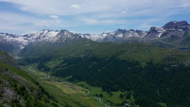 Flygfoto Över Schweiziska Alperna Vackert Schweiz Ovanifrån — Stockvideo