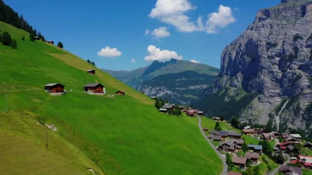 Swiss Alps Aerial View Switzerland — Stock Video