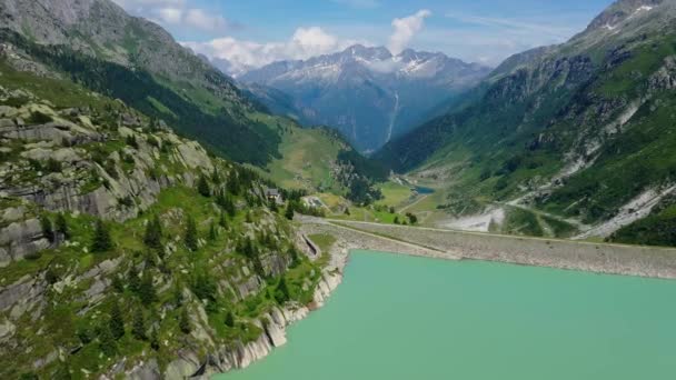 Voo Sobre Paisagem Suíça Suíça Cima — Vídeo de Stock