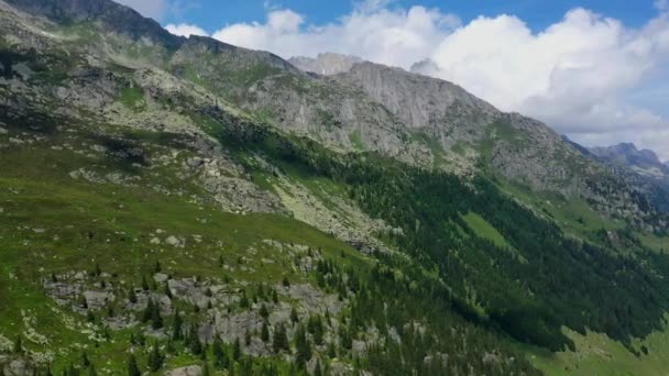 スイスのアルプス スイスの風景の上を飛行 — ストック動画