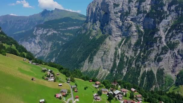 Vista Aérea Los Alpes Suizos Suiza Desde Arriba — Vídeos de Stock