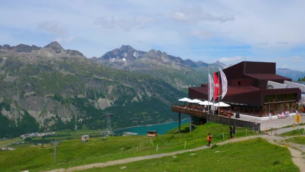 Pista Teleferica Sui Monti Corvatsch Engadina Svizzera Alps Della Svizzera — Video Stock