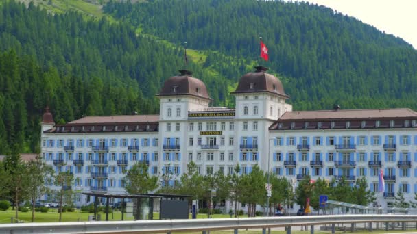 Famous Grand Hotel Kempinski Moritz Switerland Άλπεις Της Ελβετίας Ελβετία — Αρχείο Βίντεο