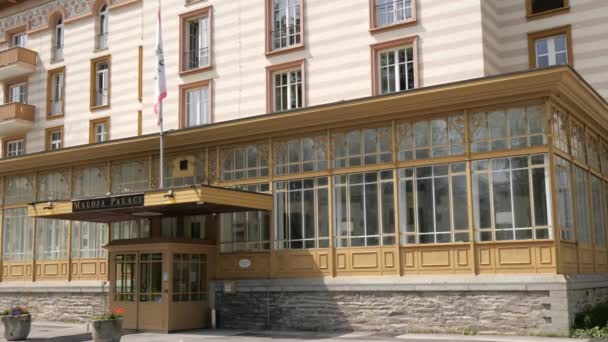 Exklusivt Maloja Palace Hotel Schweiz Engadin Alperna Schweiz Schweiz Juli — Stockvideo