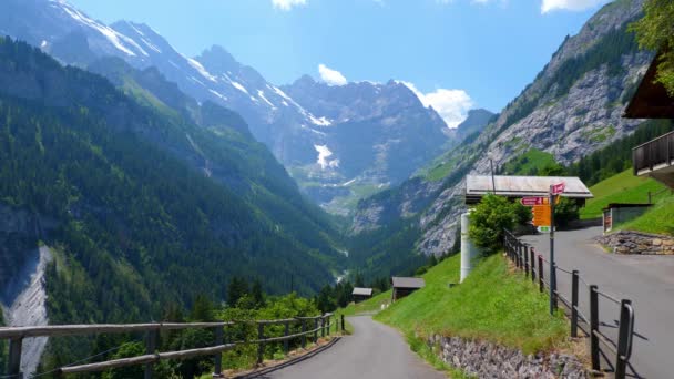 Fantastisk Utsikt Schweiziska Alperna Alperna Schweiz Schweiz Juli 2019 — Stockvideo