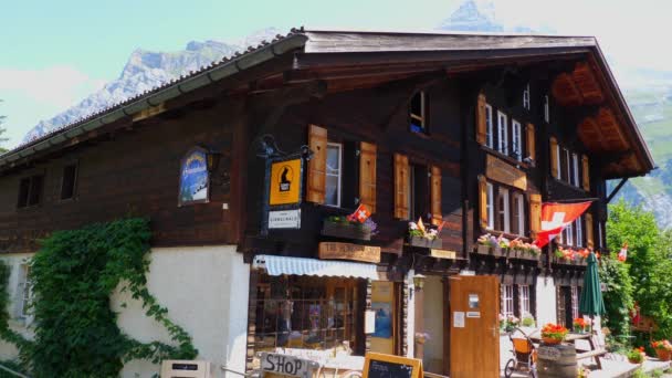 Tipici Cottage Fienili Svizzeri Nelle Alpi Svizzere Alps Della Svizzera — Video Stock