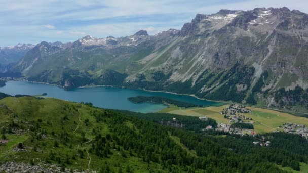 Flug Über Die Schweizer Landschaft Schweiz Von Oben — Stockvideo