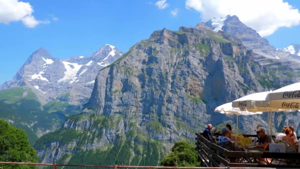 Imponerande Bergen Schweiziska Alperna Alperna Schweiz Schweiz Juli 2019 — Stockvideo