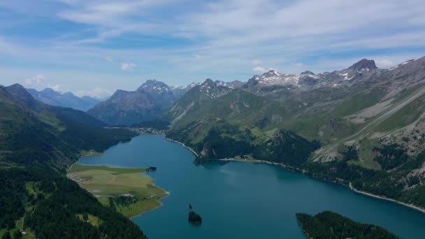 Voo Sobre Paisagem Suíça Suíça Cima — Vídeo de Stock