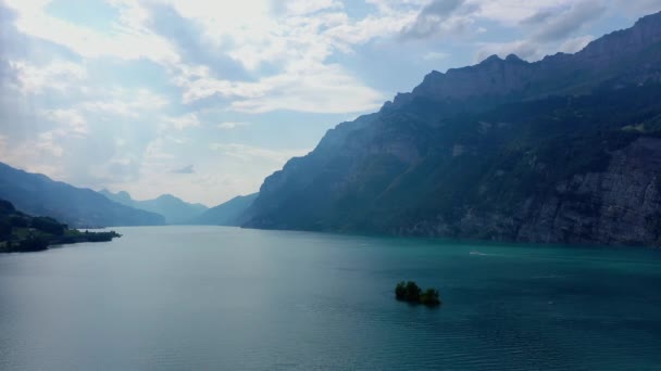 Альпы Швейцарии Полет Над Швейцарским Ландшафтом — стоковое видео