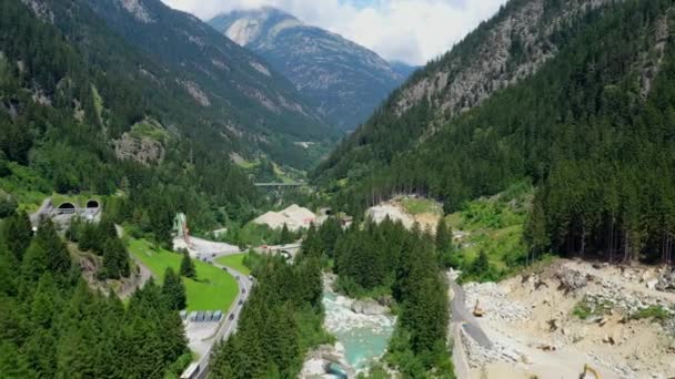 Вид Воздуха Швейцарские Альпы Красивая Швейцария Сверху — стоковое видео