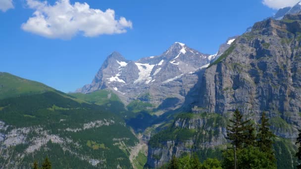 Мбаппе Швейцарских Альпах Замечательная Швейцария — стоковое видео