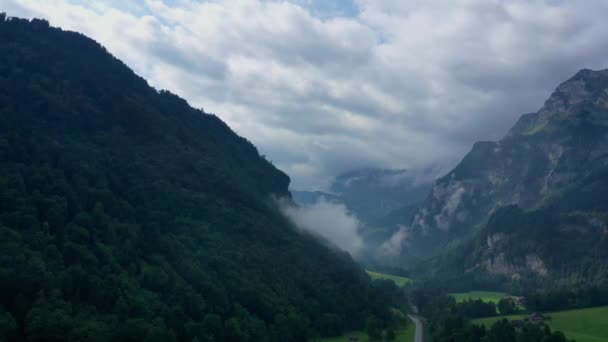 Alpes Suíça Voo Sobre Paisagem Suíça — Vídeo de Stock