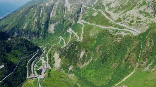 Niesamowita Przełęcz Grimsel Alpach Szwajcarskich Widok Góry Szwajcaria — Wideo stockowe