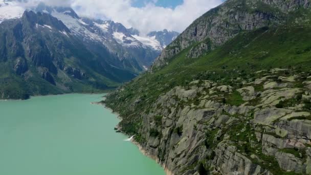 Vuelo Sobre Paisaje Suizo Suiza Desde Arriba — Vídeos de Stock
