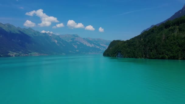 Голубая Бирюзовая Вода Швейцарских Озер Прекрасная Природа Швейцарии — стоковое видео