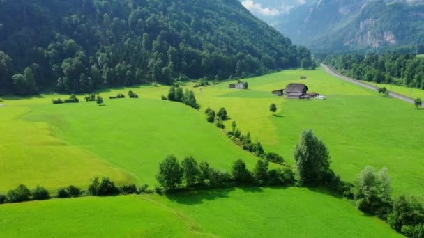 Vista Aérea Los Alpes Suizos Suiza Desde Arriba — Vídeo de stock