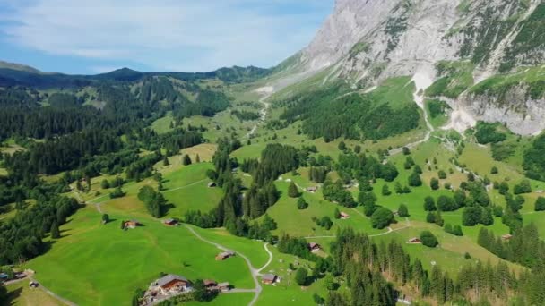 Прекрасная Природа Швейцарии Швейцарские Альпы Сверху — стоковое видео