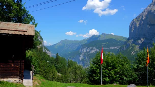 Живописный Вид Швейцарских Альпах Alps Switzerland Switzerland Июля 2019 — стоковое видео