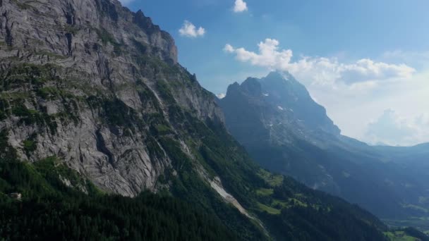 Vlucht Het Zwitserse Landschap Zwitserland Van Bovenaf — Stockvideo