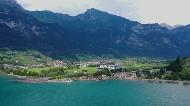 Vista Aérea Los Alpes Suizos Suiza Desde Arriba — Vídeos de Stock