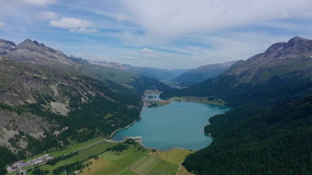 Vista Aérea Los Alpes Suizos Suiza Desde Arriba — Vídeos de Stock