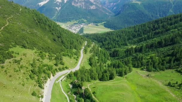 Przełęcz Albula Koło Moritz Alpach Szwajcarskich Szwajcaria Góry — Wideo stockowe