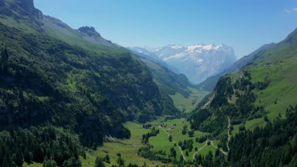 Letecký Pohled Švýcarské Alpy Švýcarsko Shora — Stock video