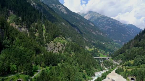 Uitzicht Vanuit Lucht Zwitserse Alpen Het Prachtige Zwitserland Van Bovenaf — Stockvideo