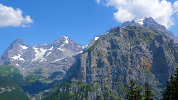 Las Enormes Montañas Los Alpes Suizos Gran Naturaleza Suiza — Vídeo de stock