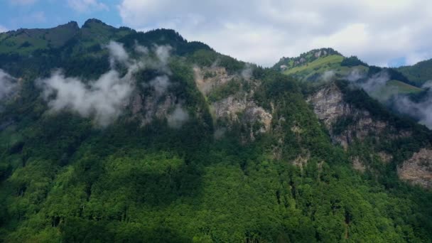 Wonderful Aerial View Swiss Alps Switzerland — Stock Video