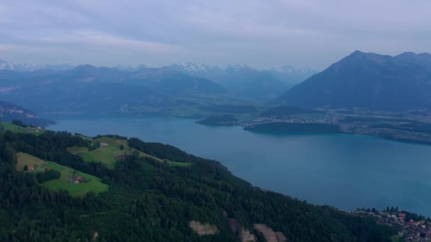 Flyg Över Det Schweiziska Landskapet Schweiz Ovanifrån — Stockvideo