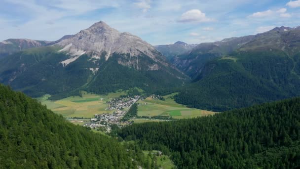 Vista Aérea Dos Alpes Suíços Suíça Cima — Vídeo de Stock