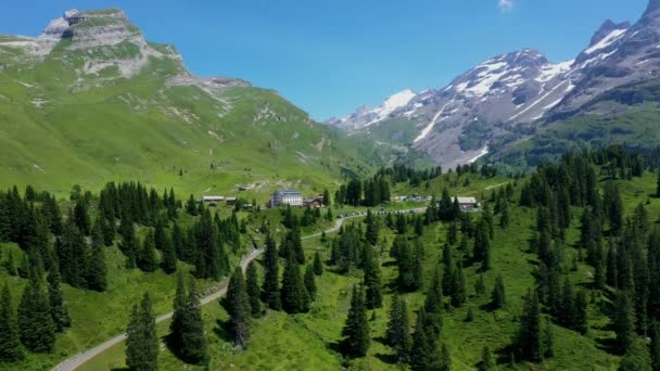 Flygfoto Över Schweiziska Alperna Vackert Schweiz Ovanifrån — Stockvideo