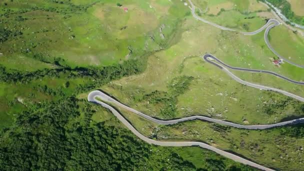 Increíble Vista Sobre Paso Furka Los Alpes Suizos Desde Arriba — Vídeos de Stock