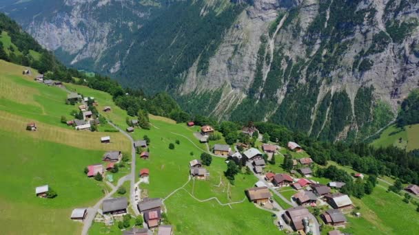 Sviçre Alpleri Sviçre Manzarası Üzerinde Uçuyorlar — Stok video