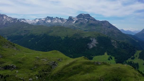 Полет Над Швейцарским Ландшафтом Швейцария Сверху — стоковое видео