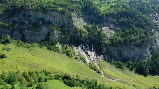 Voo Sobre Paisagem Suíça Suíça Cima — Vídeo de Stock