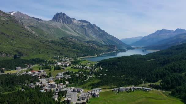 Volo Sopra Paesaggio Svizzero Svizzera Dall Alto — Video Stock