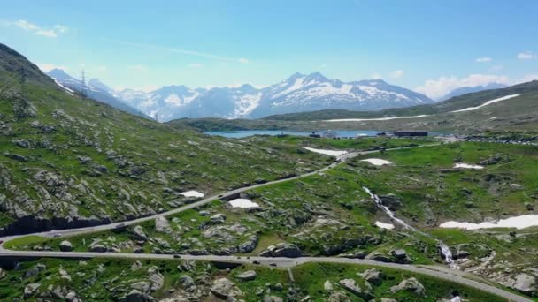 Vlucht Het Zwitserse Landschap Zwitserland Van Bovenaf — Stockvideo