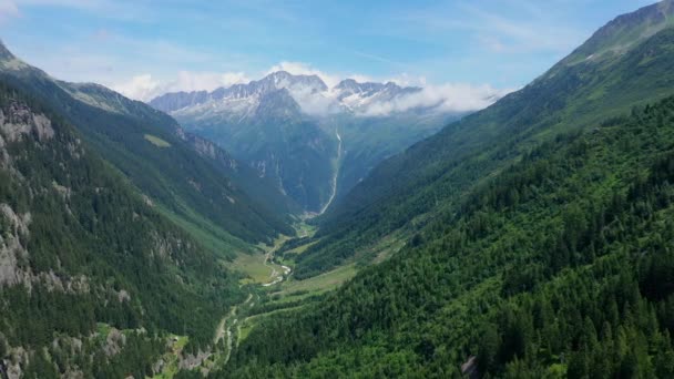 Vuelo Sobre Paisaje Suizo Suiza Desde Arriba — Vídeos de Stock