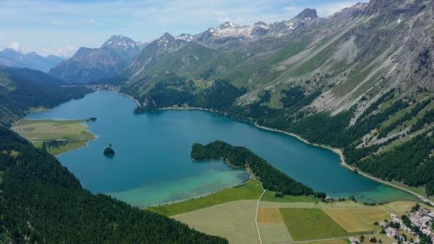 Flyg Över Det Schweiziska Landskapet Schweiz Ovanifrån — Stockvideo