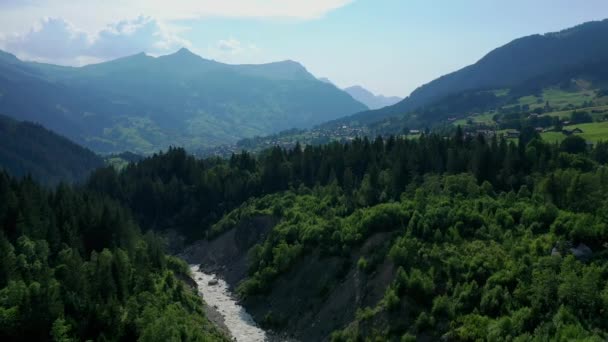 Αεροφωτογραφία Πάνω Από Τις Ελβετικές Άλπεις Όμορφη Ελβετία Από Ψηλά — Αρχείο Βίντεο
