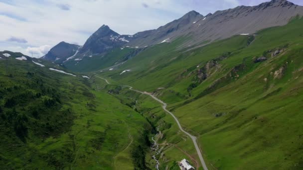 Sviçre Alpleri Sviçre Manzarası Üzerinde Uçuyorlar — Stok video
