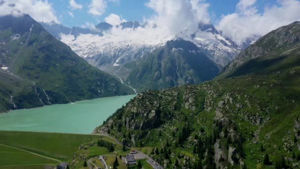 Los Alpes Suiza Vuelo Sobre Paisaje Suizo — Vídeos de Stock